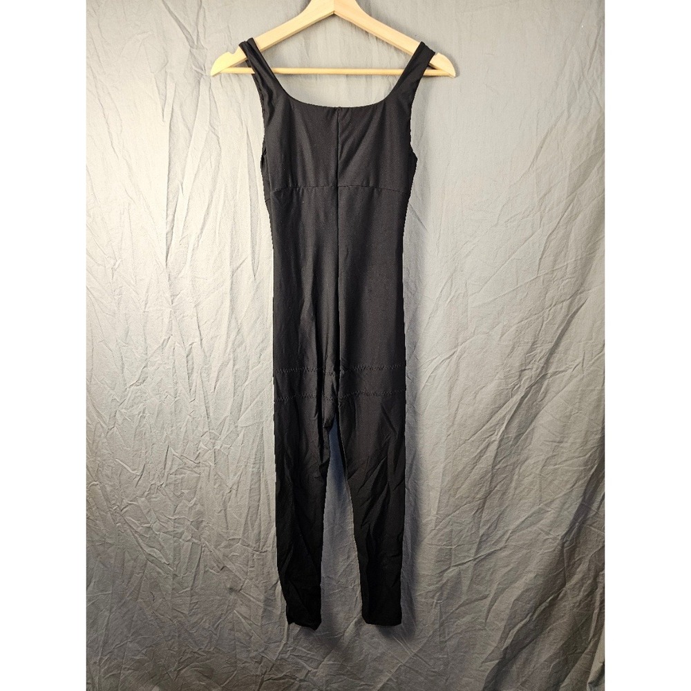 Popilush Black Square Neck Bodysuit Jumpsuit Full Length Shapewear Womens Small - Picture 2 of 3